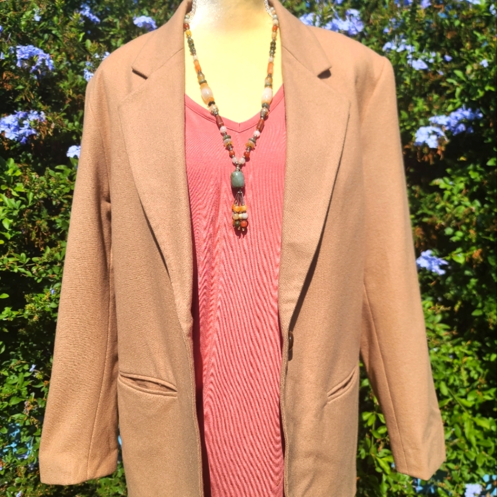 100% Tan Wool Blazer
